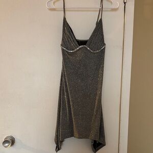 Shein Sparkling Gray Spaghetti Strap Dress